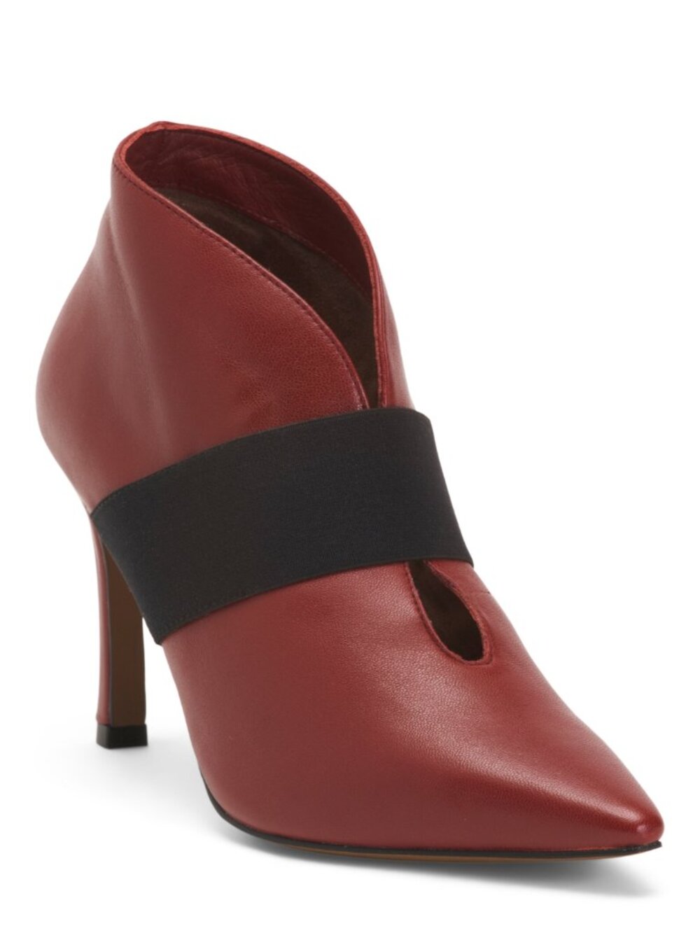 Linea Poalo Leather Natasha Burgundy and Black Booties Size 7.5
